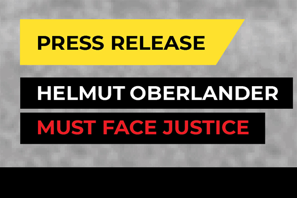 Press Release: Oberlander Must Face Justice